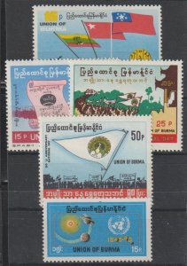 Burma SC 216-220 Mint Never Hinged
