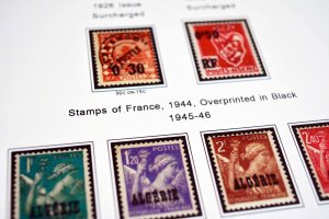 COLOR PRINTED FRENCH ALGERIA 1924-1958 STAMP ALBUM PAGES (29 illustrated pages)