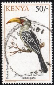 Kenya 608 - Used - 50sh Yellow-billed Hornbill (1993) (cv $3.25)