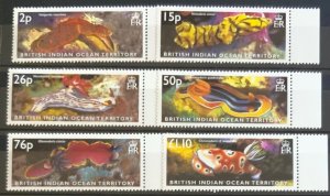 BRITISH INDIAN OCEAN TERRITORY 2003 SEA SLUGS  SG276/281 UNMOUNTED MINT.