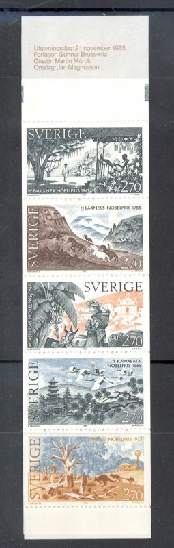 Sweden Sc 1566a 1985 Literature Nobel Prize stamp booklet mint NH