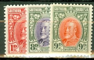LC: Southern Rhodesia 17c, 19-20, 23-4, 26-8 mint CV $98; scan shows only a few