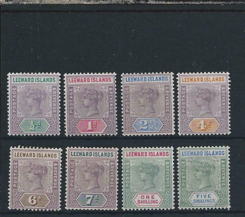 LEEWARD IS 1890 SET OF EIGHT FINE MM SG 1/8 CAT £190