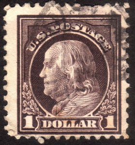 1917, US $1, Benjamin Franklin, Used, Sc 518