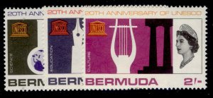 BERMUDA QEII SG201-203, 1966 UNESCO set, NH MINT.