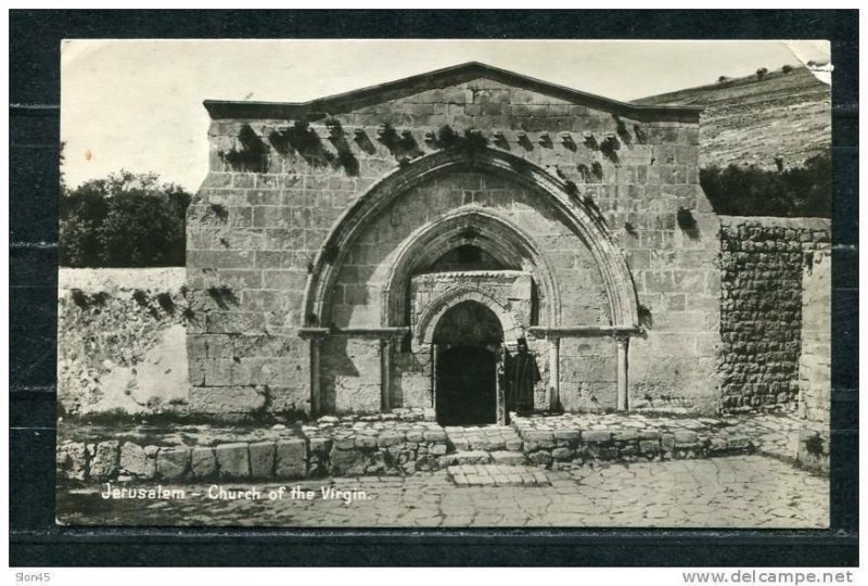 Palestine Israel 1930 Postal card Jerusalem to Italy.Tomb/Church of Virgin Mary