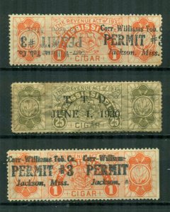 Mississippi Cigar Tax Stamps 1930 5-cent & 25-cent BIN = $15.00
