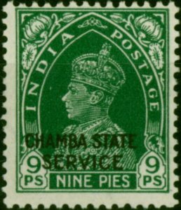 Chamba 1938 9p Green SG066 Fine LMM