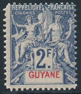 French Guiana, Sc #50, 2fr MNH (forgery)