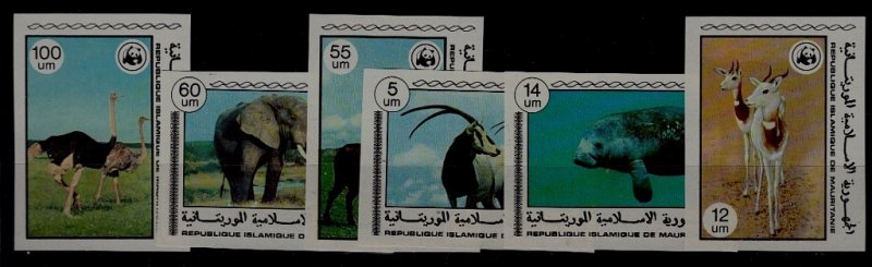 Mauritania 383-88 MNH imperf. WWF-78