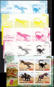 BURKINA FASO DINOSAURS PREHISTORIC ANIMALS ANIMAUX PRÉHISTORIQUES PROOF SET