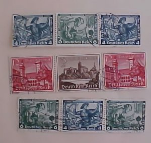 GERMAN STAMPS USED SE-TENANT 3 DIFF. STRIP OF 3 COMMEMORATIVES