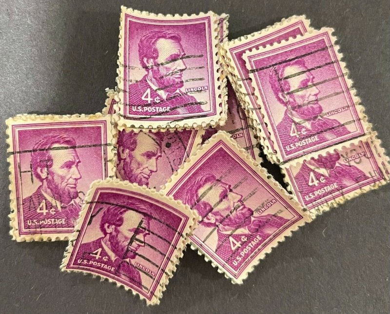 ~~VINTAGE TREASURES~~  (50% of sale is donated) --(50 stamps) - : US LINCOLN 4c