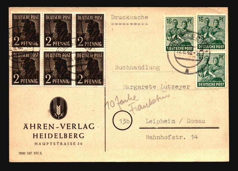 Germany 1948 Commercial Card w/ Better Issues in Multiples - Z14424