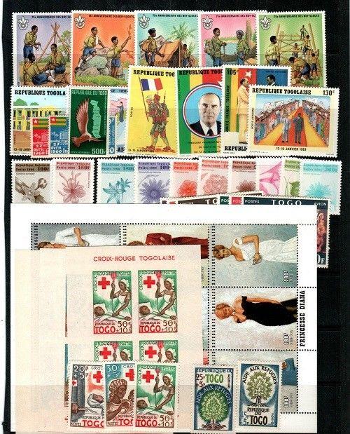 Togo- small collection of Mint NH sets (Catalog Value $64.60) - 1 stamp faulty