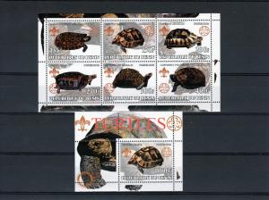 Benin 2002 Turtles/Scouts/Rotary Shlt(6)+1 SS MNH VF