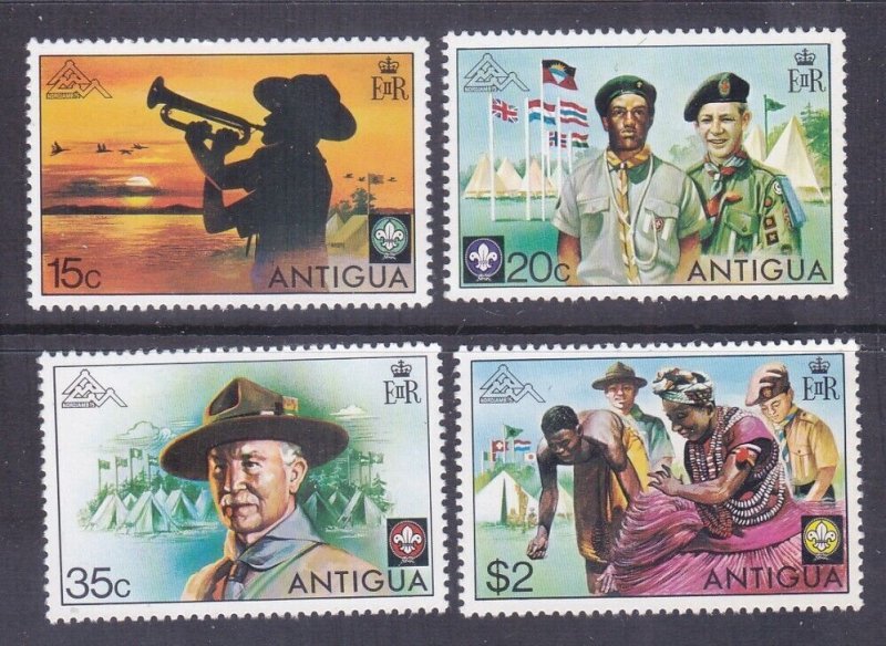 Antigua 383-86 MNH 1975 Boy Scout - Nordjamb 75 Full Set of 4