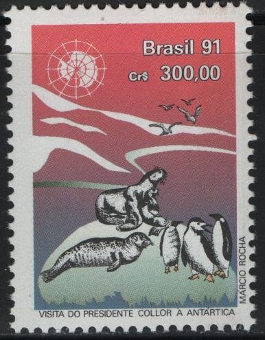 BRAZIL, 2304, MNH, 1991, VISIT TO ANTARCTICA BY PRES. COLLOR