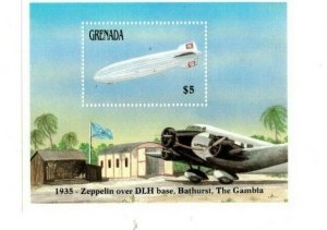Grenada 1988 - Zeppelins Flight - Souvenir Stamp Sheet - Scott#1636 - MNH