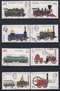 Poland 1976 Sc 2143-50 History of the Locomotive Train Engine Stamp Used
