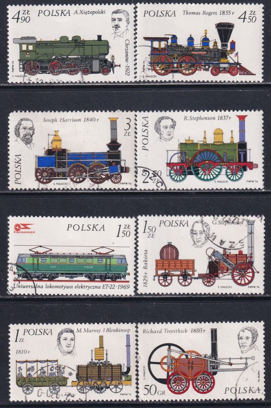 Poland 1976 Sc 2143-50 History of the Locomotive Train Engine Stamp Used