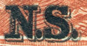 van Dam NSB8 - Nova Scotia Bill Stamp - 7c - Used -  CARIS ID: CAB60 - hinge