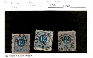 Sweden, Postage Stamp, #32 (3 Ea) Used, 1877 (AC)