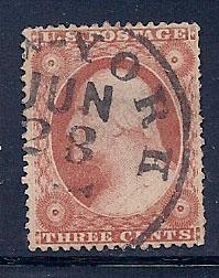 #26 Washington 3c Type III,  NY CDS, Left Line Doubled