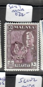 MALAYA KELANTAN (P0607B) SULTAN 10C TIGER   SG 89    MNH 