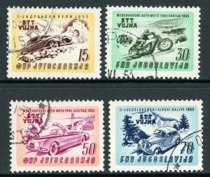 Yugoslavia 1953 Automobile Race Scott #79-82 Military Admin of Trieste VFU G227