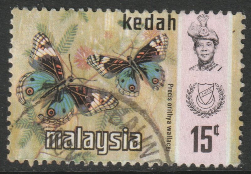 Malaya Kedah Scott 118 - SG129, 1971 Butterflies 15c used