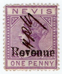(I.B) Nevis (St Kitts) Revenue : Duty Stamp 1d (1880)