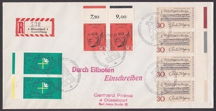 GERMANY 1968 registered cover - nice franking - ...........................a3398