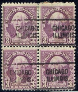 1932 3c Washington  precancel f/CHICAGO IL 720-LT-27 HS Blk/4! Nice TYPE!!