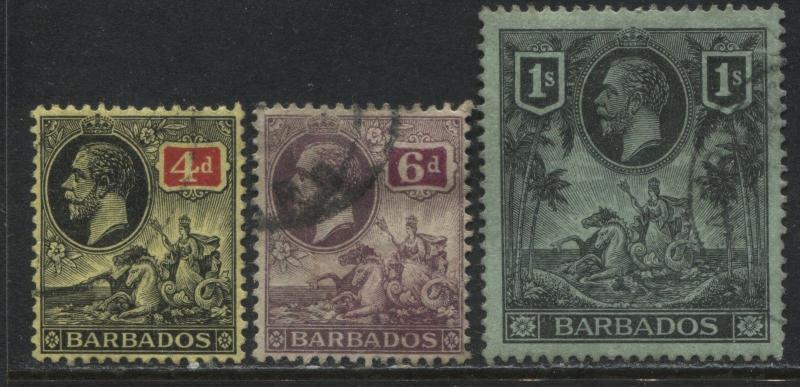 Barbados KGV 1912 4d, 6d, & 1/ used