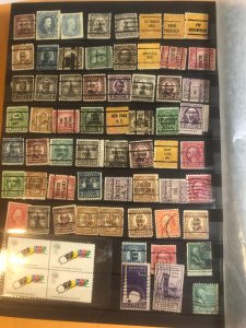 Brown Stock Book Full Of  Old U.S. Stamps & Other Countries