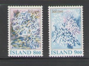 Iceland Sc 616-7 1985 Christmas stamp set mint NH