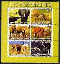 CONGO KINSHASA - 2003 - Elephants #1 - Perf 6v Sheet - MNH - Private Issue