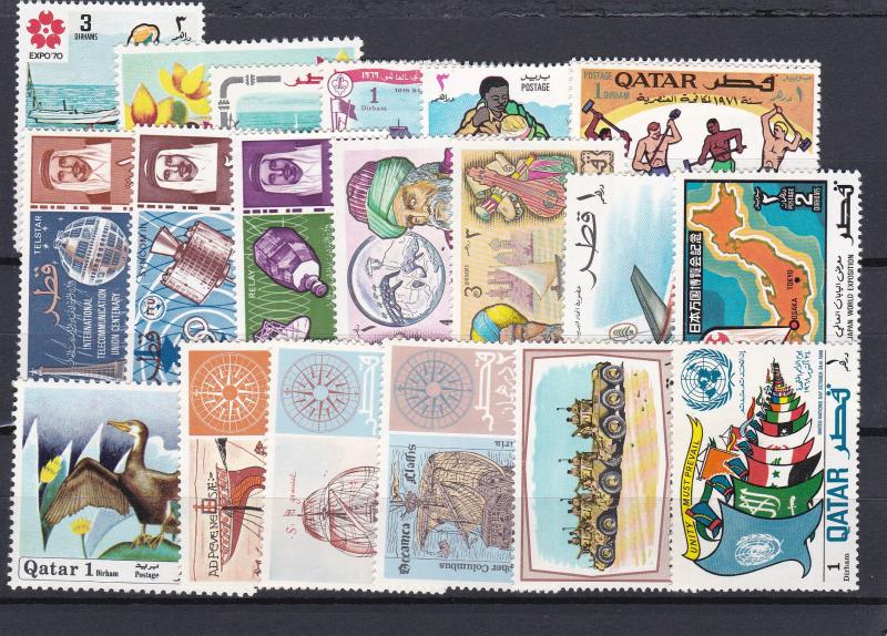 Qatar Mixture of 19 Unused Stamps,