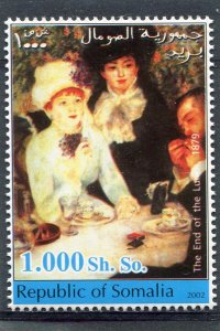 Somalia 2002 RENOIR The End of the Lunch Painting Stamp Perforated Mint (NH)