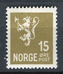 NORWAY; 1930s early Lion Type fine Mint hinged 15ore. value