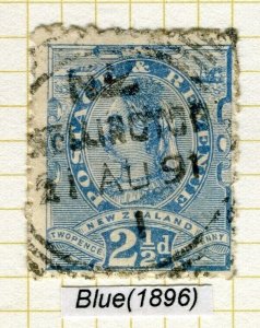 NEW ZEALAND; 1895-97 classic QV Side Facer issue Perf 10x11. used Shade 2.5d.