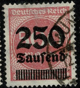 GERMANY 1923 250T on 500m PINK USED (VFU) SG 293 P.14 VF/XF