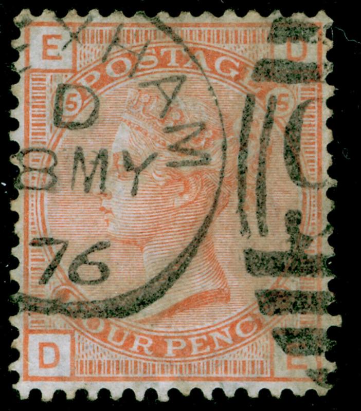 SG152, 4d vermilion plate 15, FINE USED, CDS. Cat £525. DE