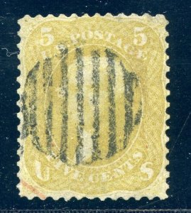 US SCOTT #67b USED-VF W/ CROWE CERT LIGHTLY SOILED, REPERFED