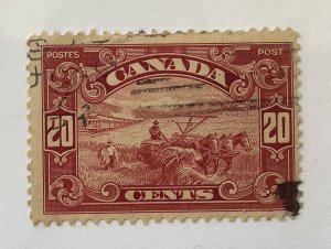 Canada  1928/29  Scott 157  used - 20c,  Harvesting wheat