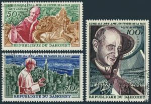 Dahomey C39-C41,CTO.Mi 282-284. Pope Paul VI,UN General Assembly,visit 1966.