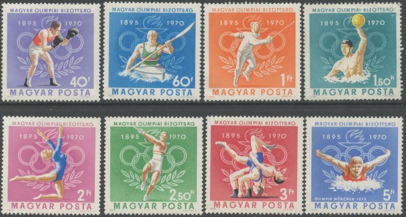 HUNGARY Sc#2036-2043 1970 Hungarian Olympic Committee Complete Set OG MNH* (b)