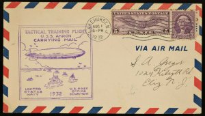    USA 1932 U.S.S  AKRON AIRSHIP  TACTICAL TRAINING FLIGHT 