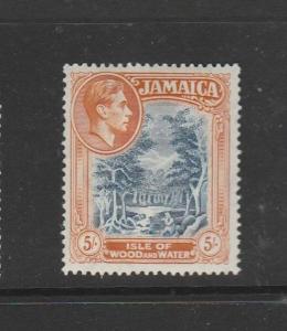 Jamaica 1938 GV1 Def 5/- P14 MM SG 132